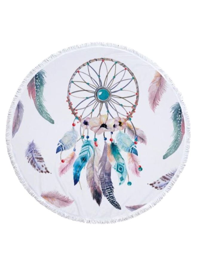 Dream Catcher Printed Round Beach Towel Multicolour 60inch - Image 1