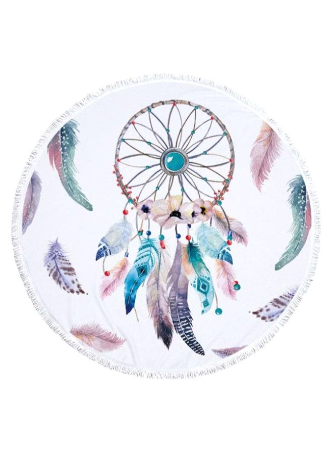 Dream Catcher Printed Round Beach Towel Multicolour 60inch - Image 1