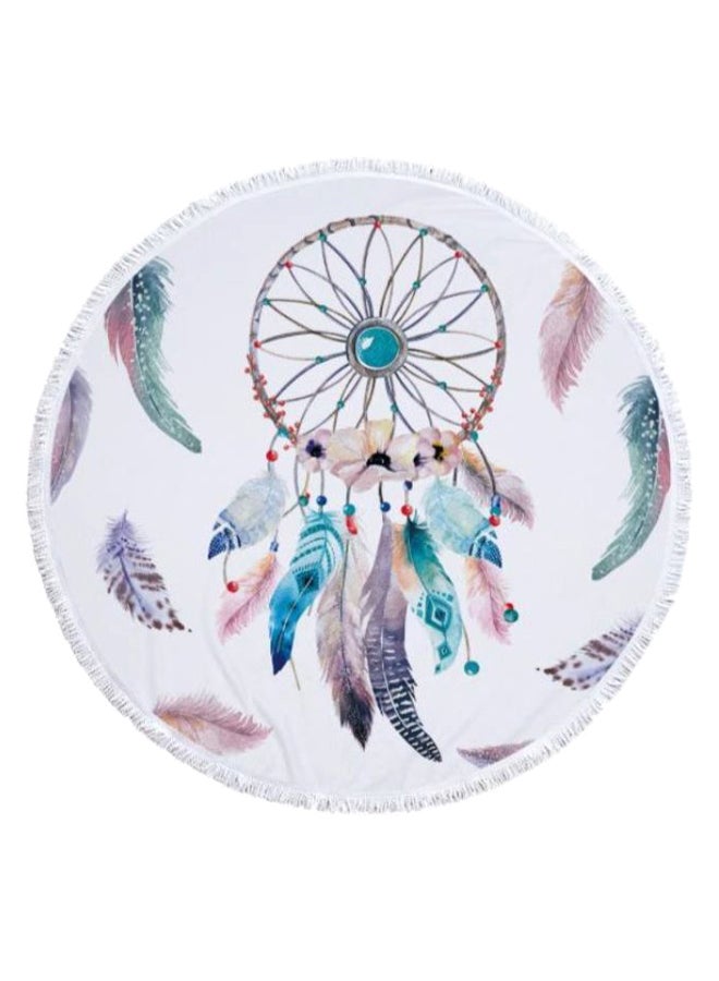 Dream Catcher Printed Round Beach Towel Multicolour 60inch - Image 1
