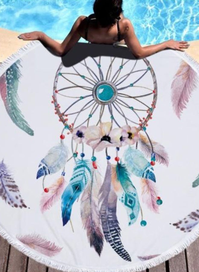 Dream Catcher Printed Round Beach Towel Multicolour 60inch - Image 2