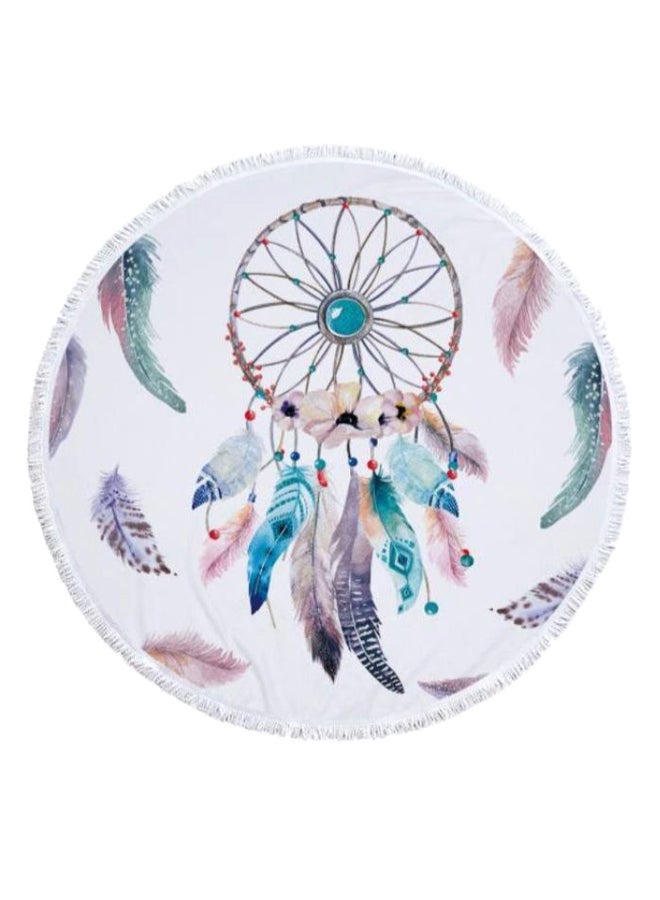 Dream Catcher Printed Round Beach Towel Multicolour 60inch - Image 1