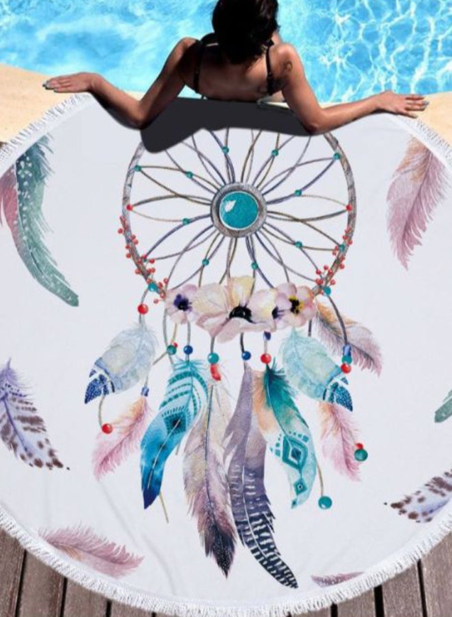 Dream Catcher Printed Round Beach Towel Multicolour 60inch - Image 2