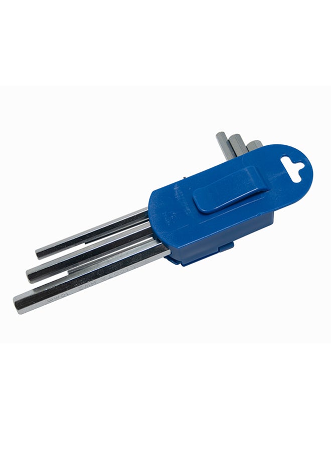 ليكوتا طقم مفاتيح سداسية بذراع طويلة من 9 قطع أزرق / فضي 16X9.5X3.5 - Image 2