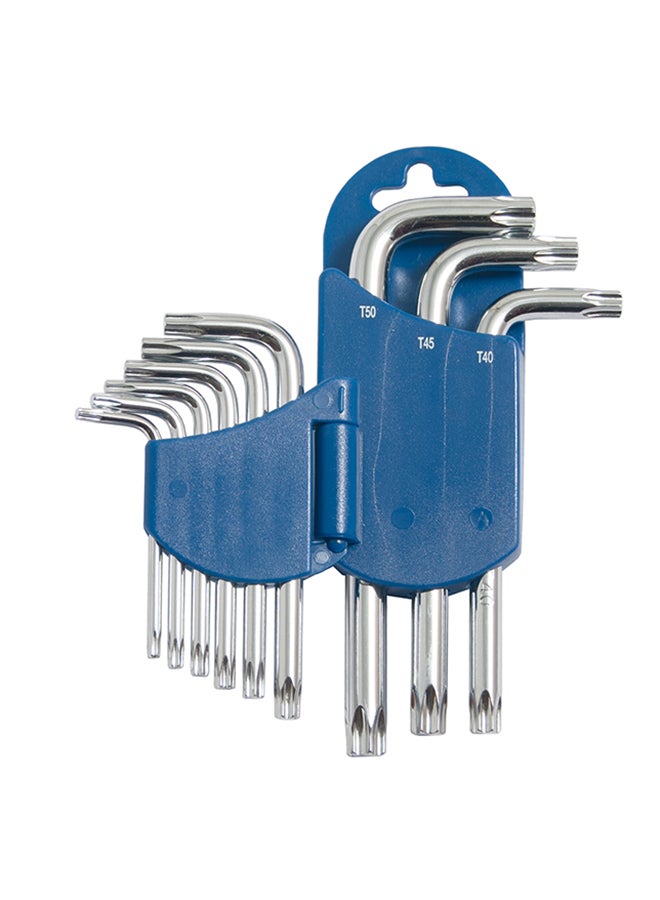 LICOTA 9-Piece Torx Key Wrench Set Silver/Blue 21.5X10X3.5cm - Image 3
