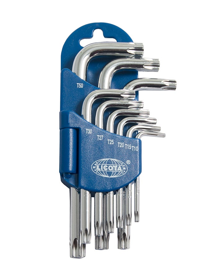 LICOTA 9-Piece Torx Key Wrench Set Silver/Blue 21.5X10X3.5cm - Image 1