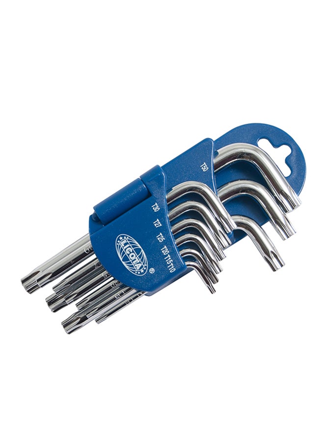 LICOTA 9-Piece Torx Key Wrench Set Silver/Blue 21.5X10X3.5cm - Image 4