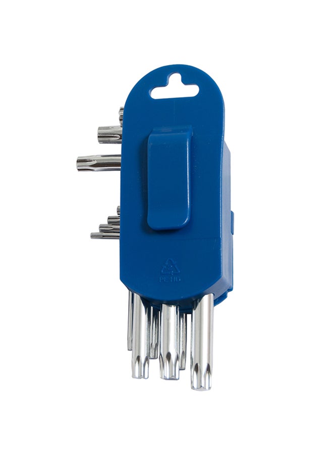 LICOTA 9-Piece Torx Key Wrench Set Silver/Blue 21.5X10X3.5cm - Image 2