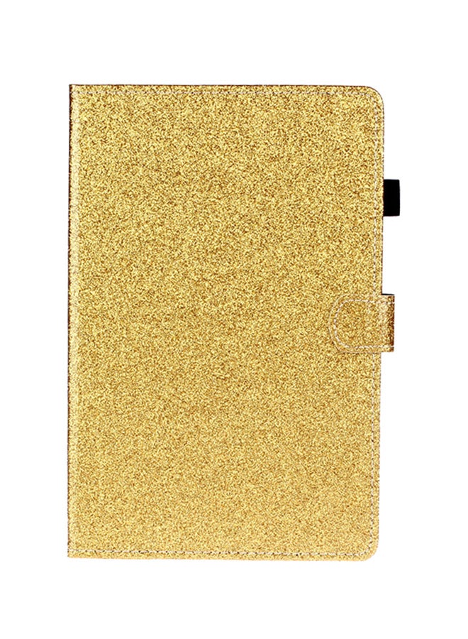 Varnish Glitter Powder Horizontal Flip Leather Case With Holder And Card Slot For Apple iPad 10.2/10.5 Gold  - Image 1