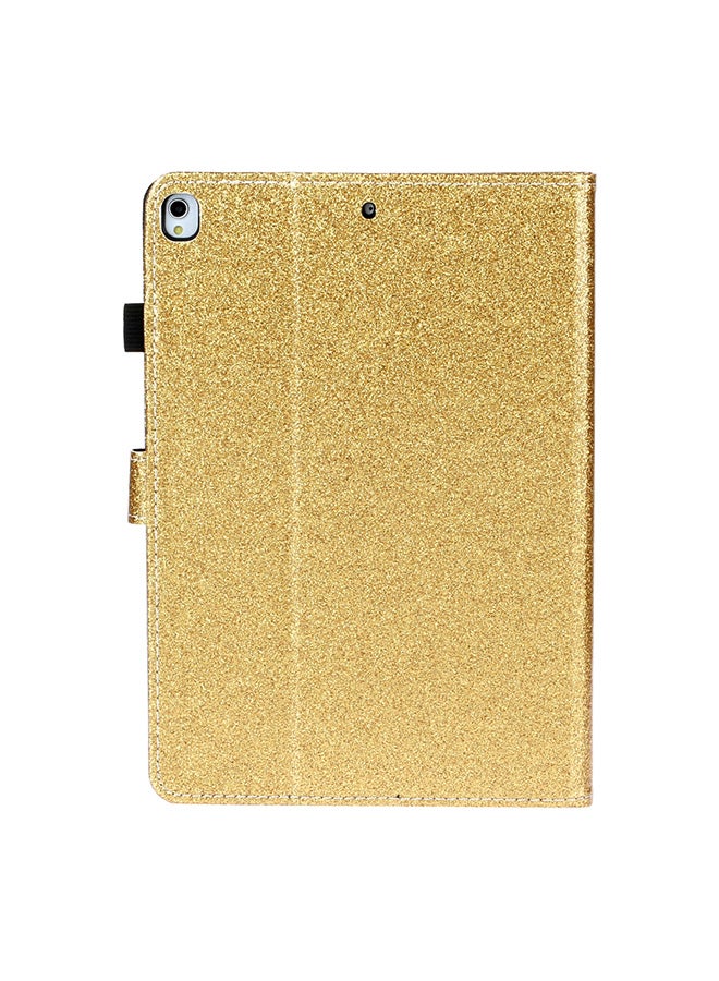 Varnish Glitter Powder Horizontal Flip Leather Case With Holder And Card Slot For Apple iPad 10.2/10.5 Gold  - Image 2