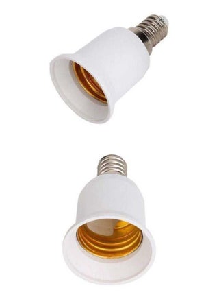 2-Piece E14 to E27 Base Screw Bulb Holder Adapter Set White/Silver/Gold - v1579764384/N33963498A_1
