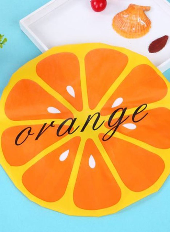 Fruit Pattern Waterproof Shower Cap Yellow/Orange - Image 2