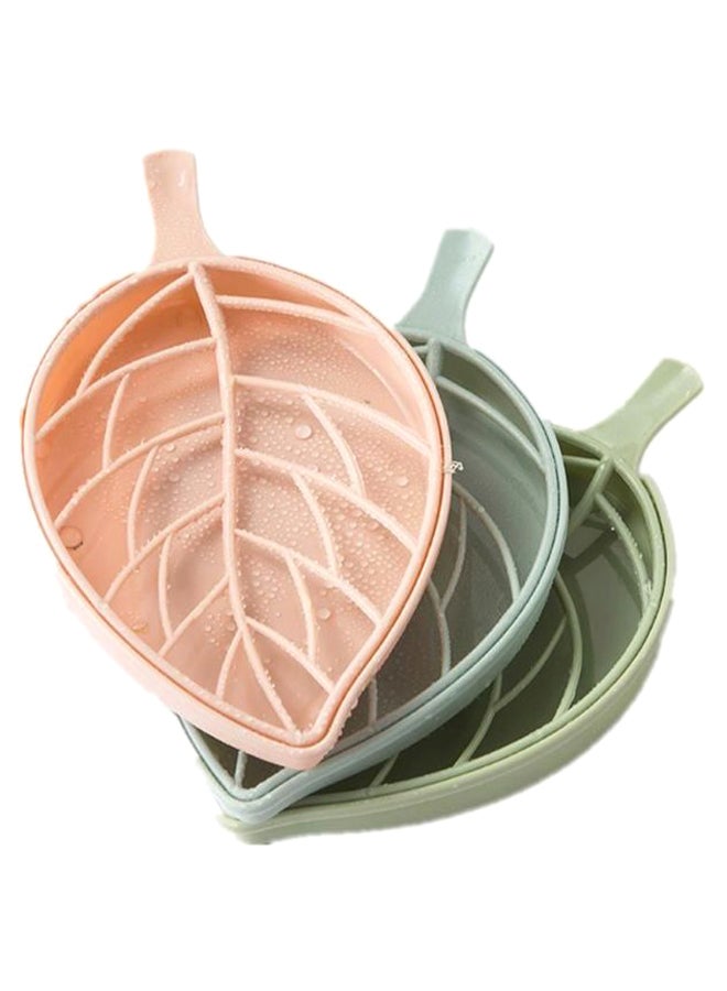 3-Piece Leaf Shape Soap Dish Set multicolor 10.5 x 17.5cm - Image 2