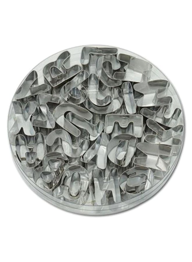 26-Piece Alphabet Letter Shaped Cookie Cutter Set Silver