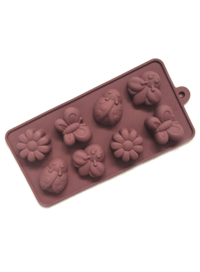 8-Cavity Butterfly Insect Shaped Baking Mould Brown - Image 1