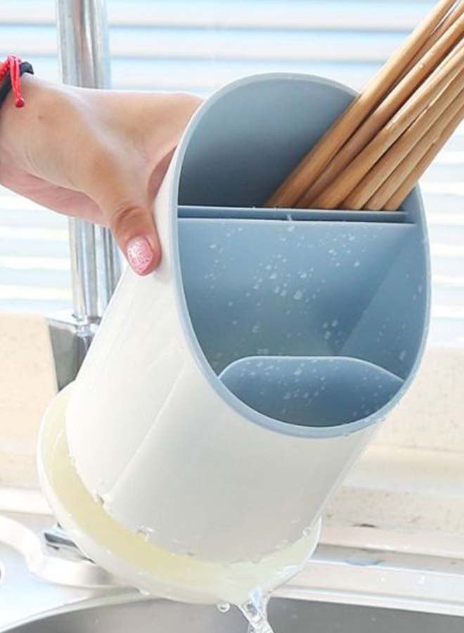 Chopsticks Storage Holder Tube White/Blue 19 x 12.2cm - Image 2