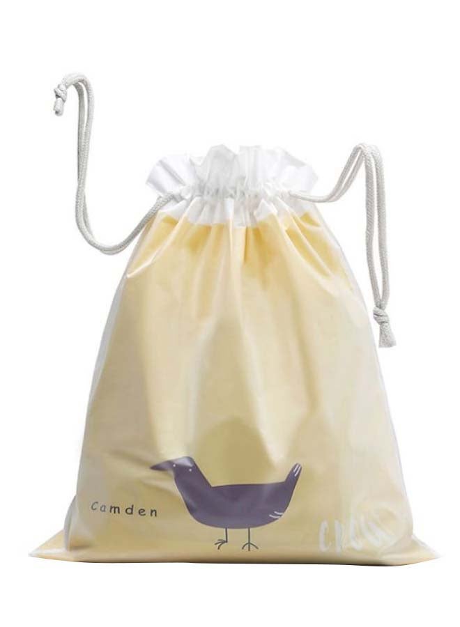 Portable Miscellaneous Storage Bag Beige/White 45.5 x 37cm 