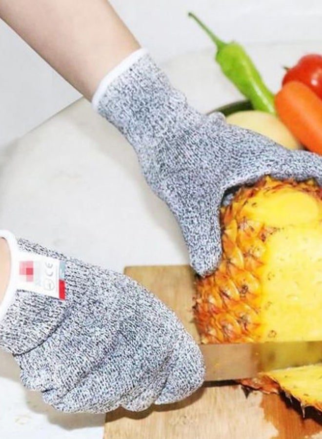 Pair Of Cut-Resistant Kitchen Protection Gloves Grey One Size  - Image 2