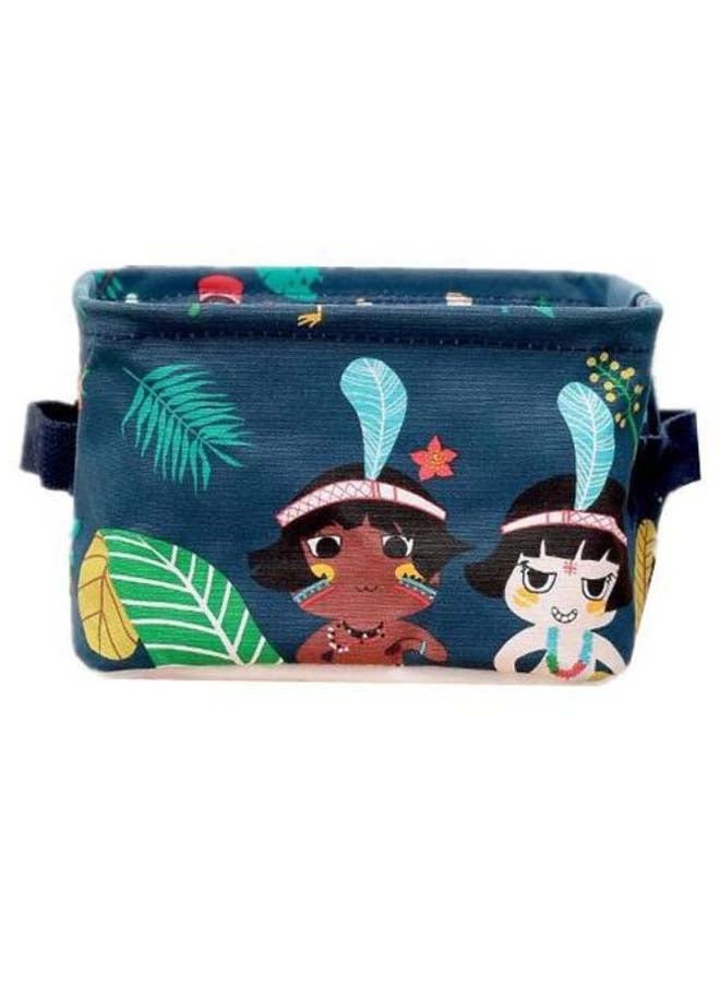 Cartoon Tribal Printed Laundry Storage Basket Multicolour 15.7x11.7cm - Image 1