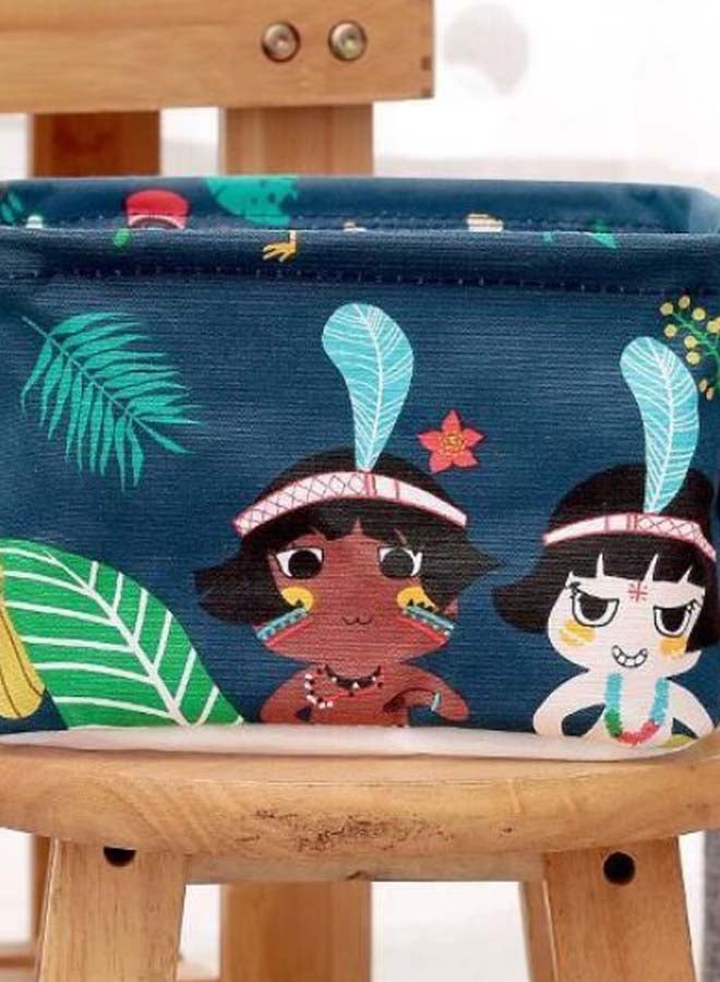 Cartoon Tribal Printed Laundry Storage Basket Multicolour 15.7x11.7cm - Image 2