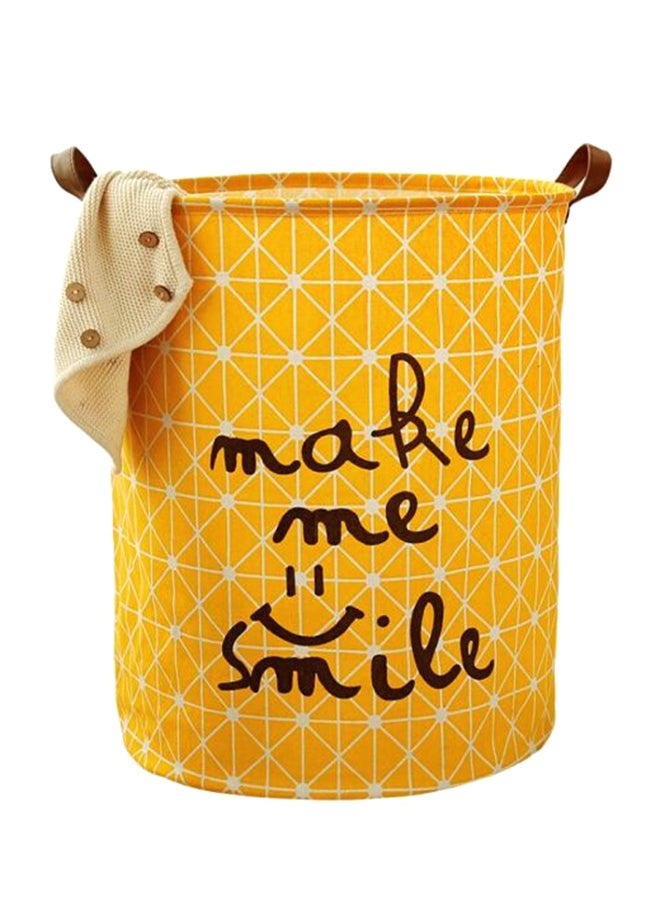 Make Me Smile Printed Laundry Bag Yellow/White/Black 49 x 40cm - Image 2