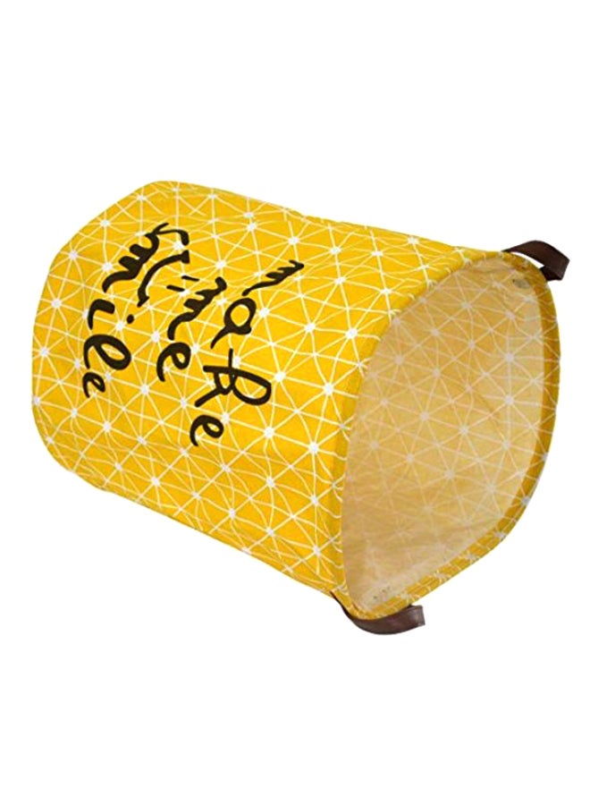 Make Me Smile Printed Laundry Bag Yellow/White/Black 49 x 40cm - Image 1