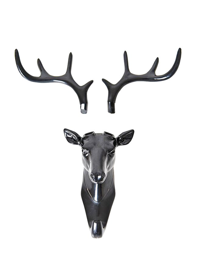 3D Deer Shape Decorative Ornament Hook Black 17 x 18.5cm - Image 1