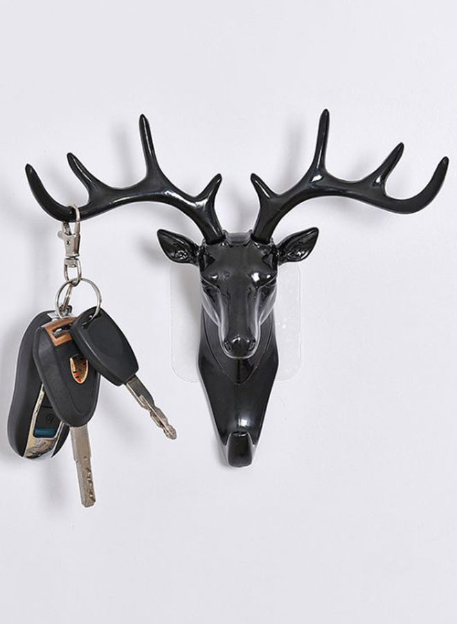 3D Deer Shape Decorative Ornament Hook Black 17 x 18.5cm - Image 2