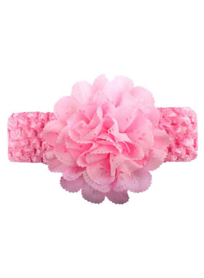 Hollow Out Chiffon Bows Headband Pink 14 x 4cm