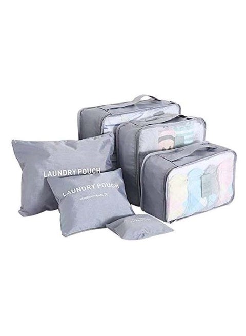 6-Piece Organizer Bag Set With Laundry Pouch Grey