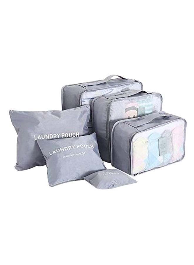 6-Piece Organizer Bag Set With Laundry Pouch Grey  - Image 1