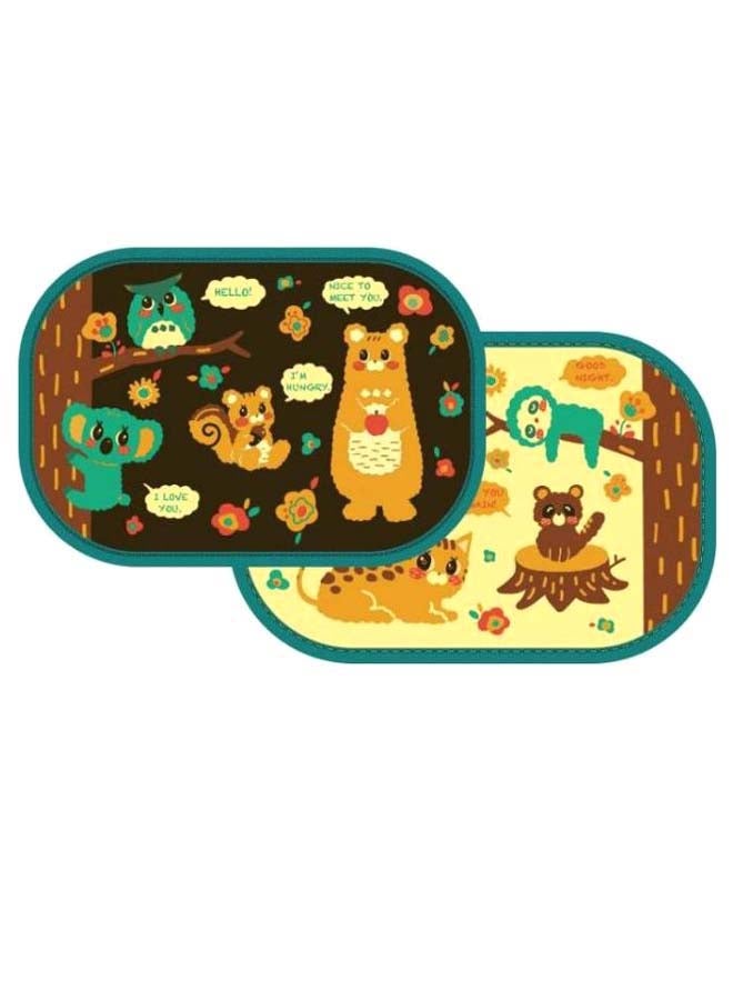 2-Piece Forest Party Print Side Sunshade Set