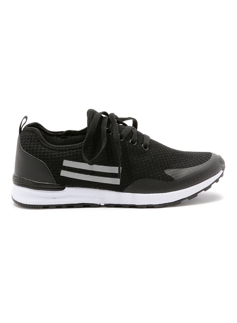 BRAVE SOUL Reflective Side Striped Trainers Black  - Image 4