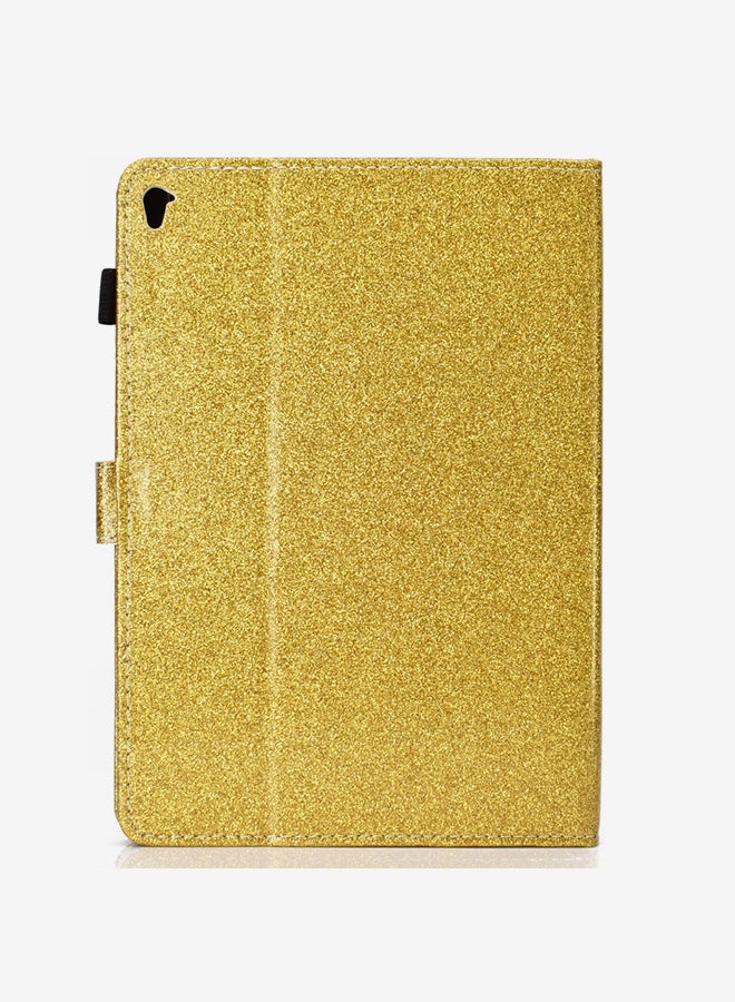 Varnish Glitter Powder Horizontal Flip Case Cover With Card Slots For Apple iPad Pro 9.7 Gold  - Image 2
