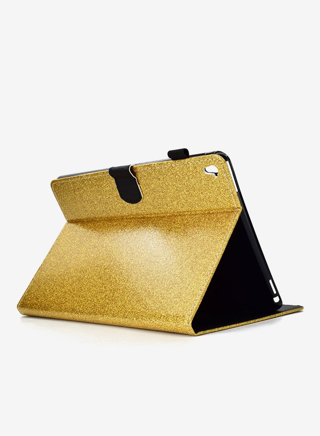 Varnish Glitter Powder Horizontal Flip Case Cover With Card Slots For Apple iPad Pro 9.7 Gold  - Image 4
