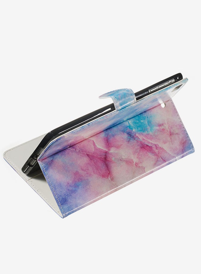 Colored Drawing Pattern Horizontal Flip PU Leather Case Cover With Holder & Card Slots For iPad mini 5 / 4 / 3 / 2 / 1 Pink Blue Marble  - Image 4