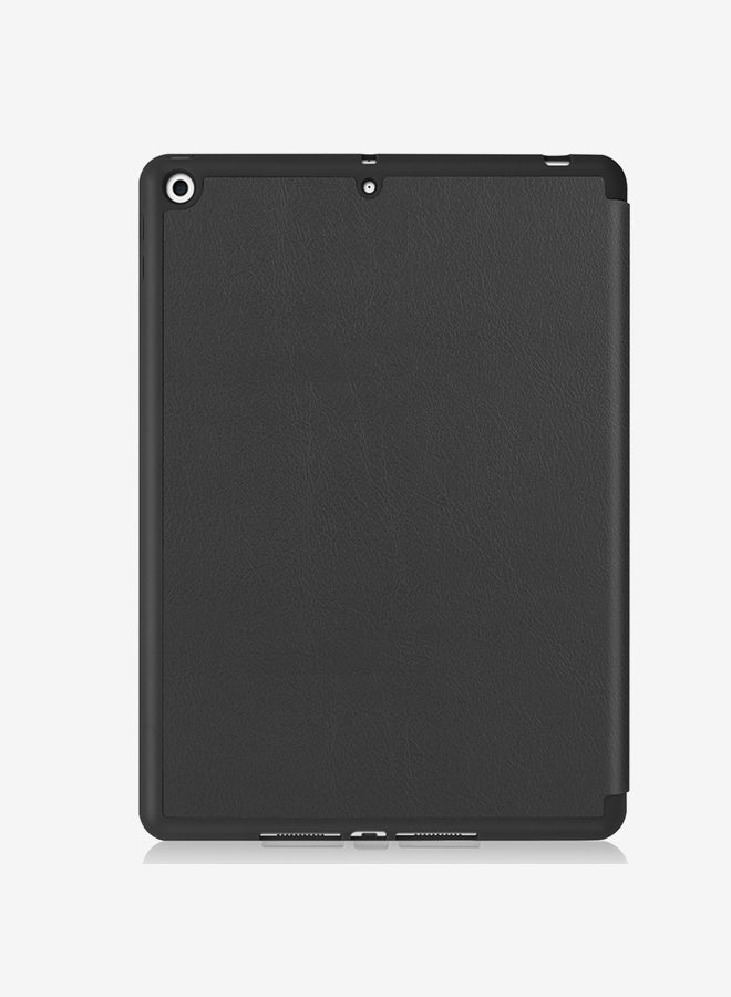 Custer Texture Horizontal Flip Smart TPU Leather Case With Sleep/Wake-up Function/Three-folding Holder And Pen Slot For Apple iPad 10.2 Black