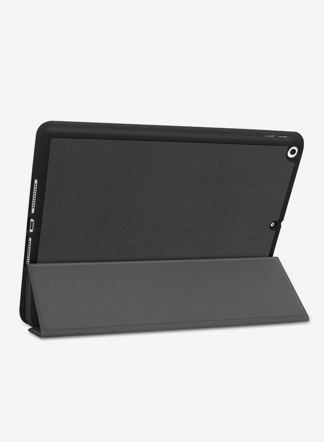 Custer Texture Horizontal Flip Smart TPU Leather Case With Sleep/Wake-up Function/Three-folding Holder And Pen Slot For Apple iPad 10.2 Black