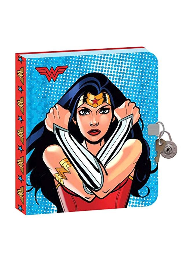 بلاي هاوس دفتر يوميات مسطر من دي سي كوميكس: وندر وومان مزود بقفل ومفتاح طراز Dry-0001