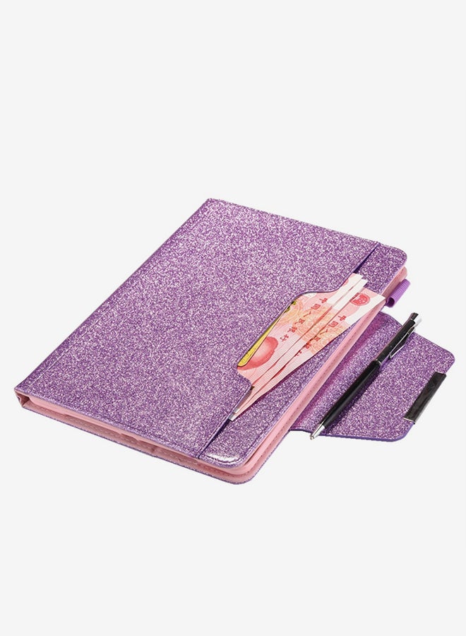 Glitter Powder Horizontal Flip Leather Case With Holder And Card Slot And Photo Frame And Wallet For Apple iPad 10.2 inch Purple - Image 3