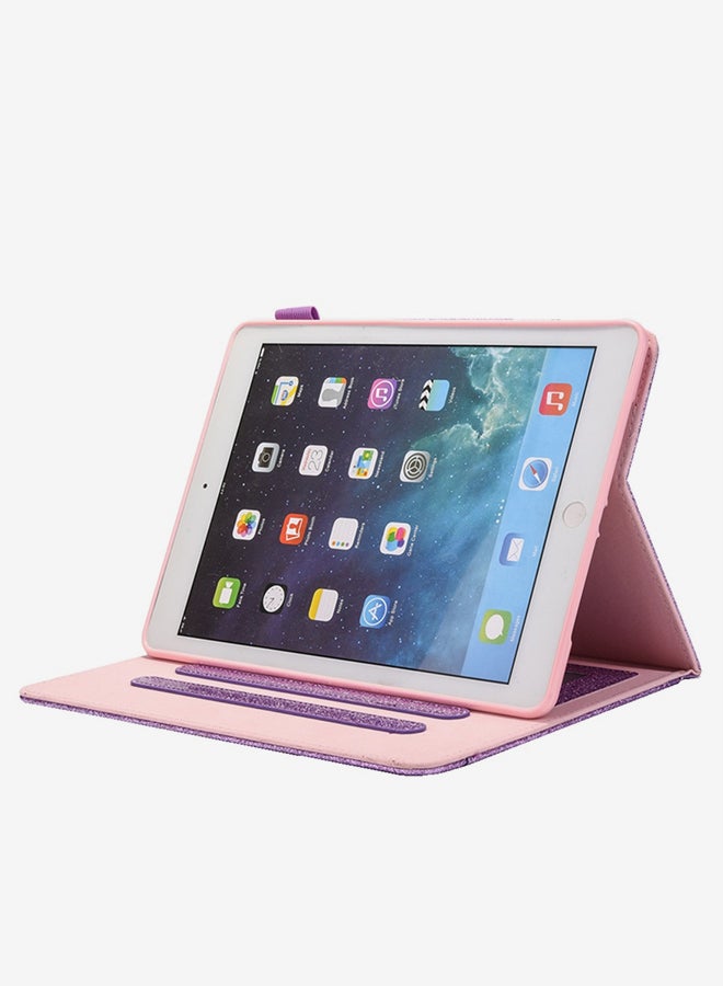 Glitter Powder Horizontal Flip Leather Case With Holder And Card Slot And Photo Frame And Wallet For Apple iPad 10.2 inch Purple - Image 4