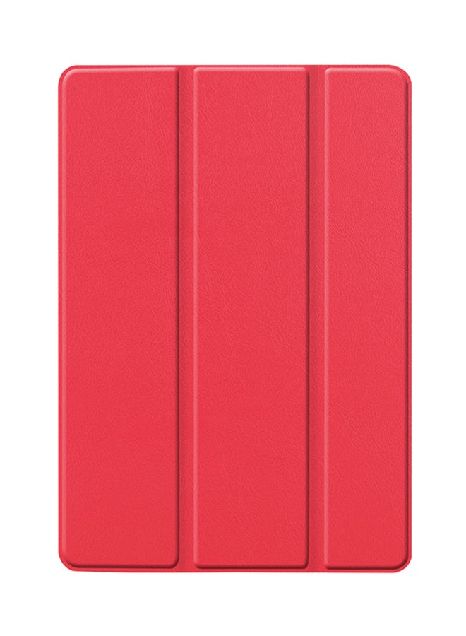 Custer Texture Horizontal Flip Smart PU Leather Case With Sleep/Wake-up Function And Three-folding Holder For Apple iPad 10.2 Red  - Image 1