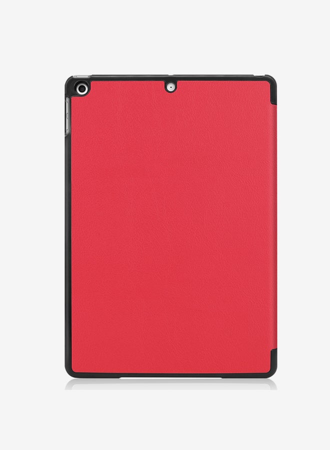 Custer Texture Horizontal Flip Smart PU Leather Case With Sleep/Wake-up Function And Three-folding Holder For Apple iPad 10.2 Red  - Image 2