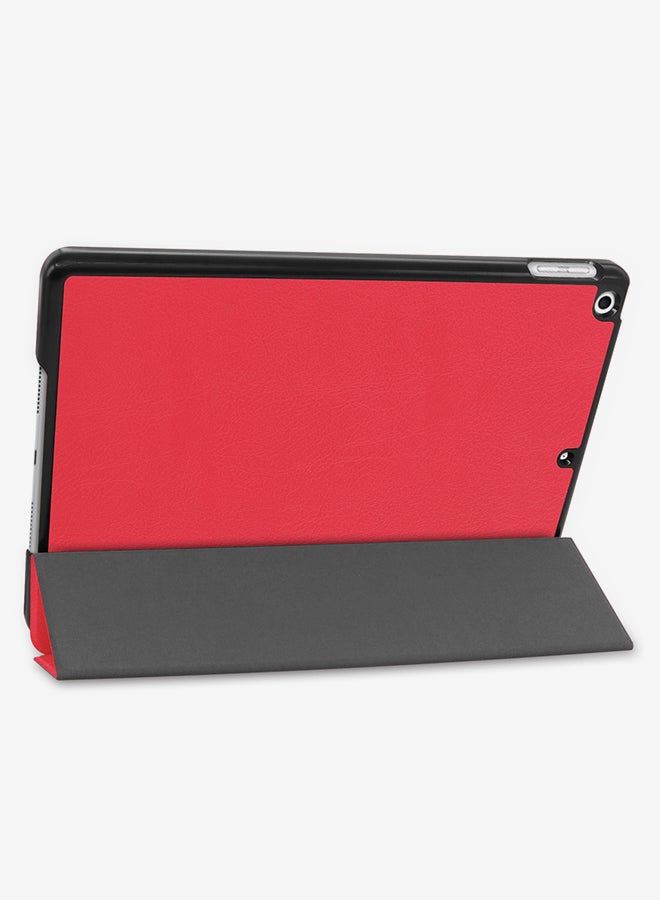 Custer Texture Horizontal Flip Smart PU Leather Case With Sleep/Wake-up Function And Three-folding Holder For Apple iPad 10.2 Red  - Image 4