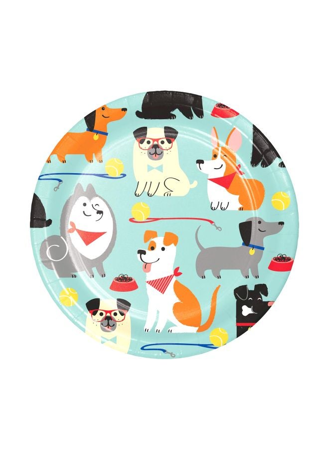 كرييتف كونفيرتينج طقم أطباق حلوى للحفلات بتصميم طبعة كلب، مكون من 8 قطع طراز 336045 - Image 1