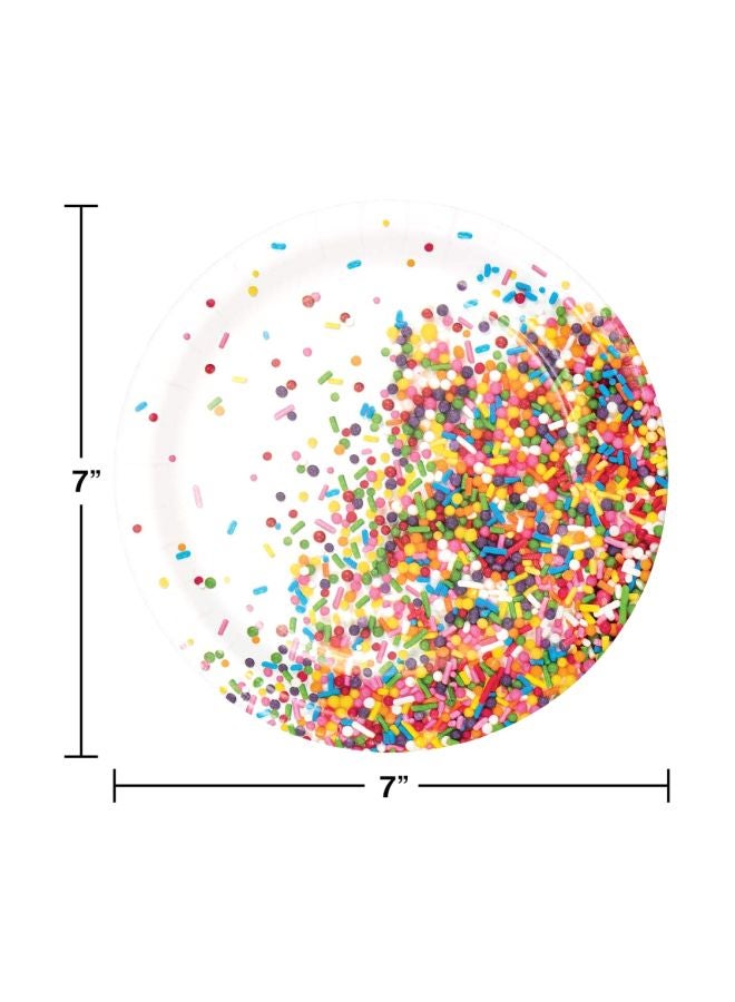 CREATIVE CONVERTING - 24-Piece Sprinkles Dessert Plates 7inch - Image 1