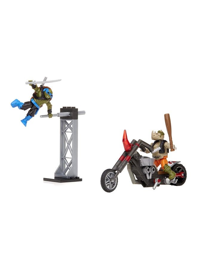 Mega Bloks DPF79 86-Piece Mutant Ninja Turtles Rocksteady Moto Attack Building Set DPF79 8+ Years - Image 1
