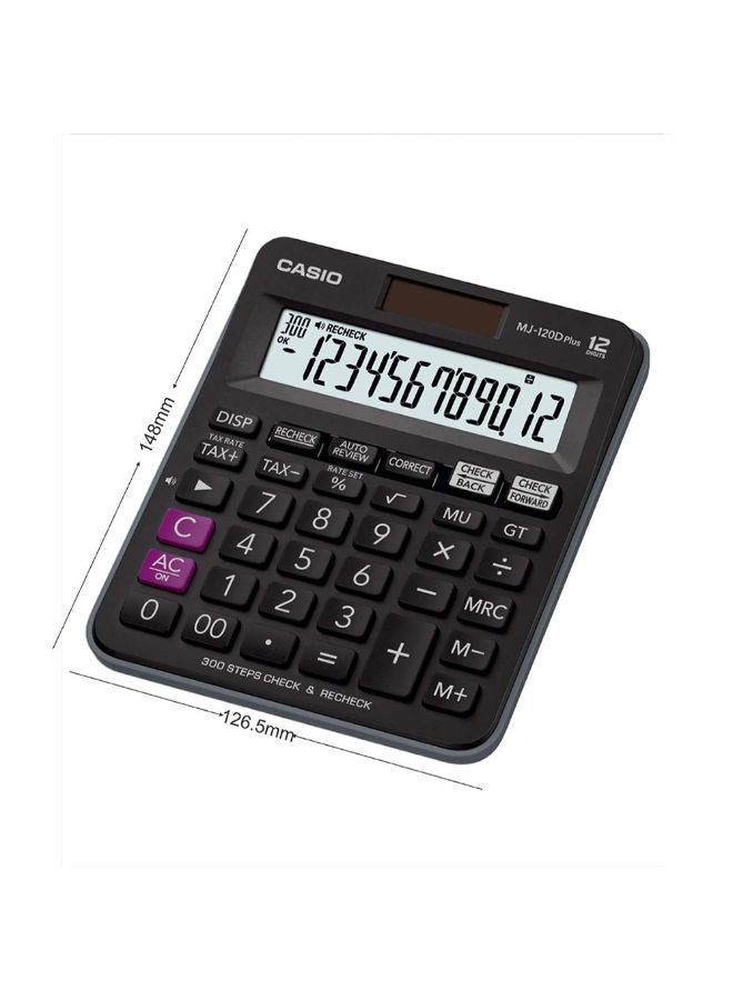 CASIO MJ-120D 12-Hour Function Calculator Black - Image 2