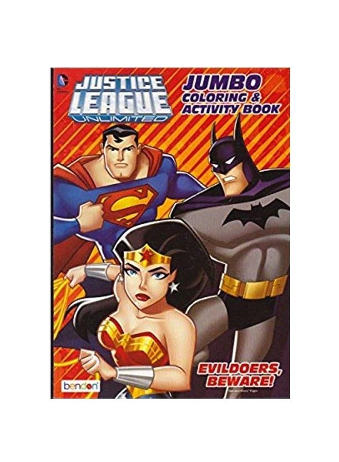 Justice League Unlimited Jumbo Coloring And Activity Book 96023 Red/Blue/Beige
