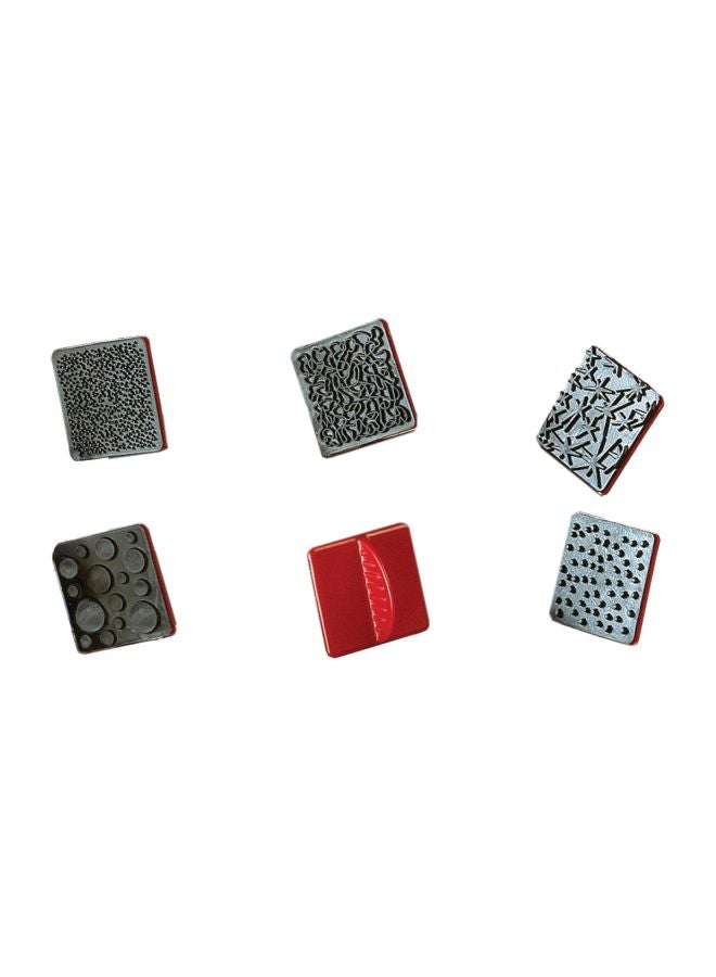 سنتر إنتربرايز مجموعة أختام ملونة بتأثيرات مكونة من 6 قطع طراز CE6652 أحمر وأسود - Image 1