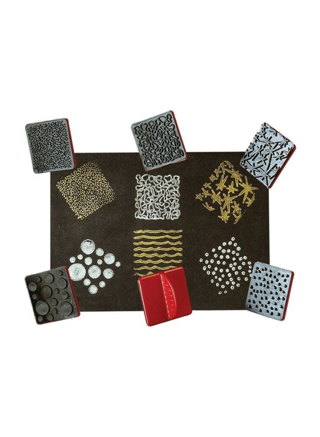 سنتر إنتربرايز مجموعة أختام ملونة بتأثيرات مكونة من 6 قطع طراز CE6652 أحمر وأسود - Image 2